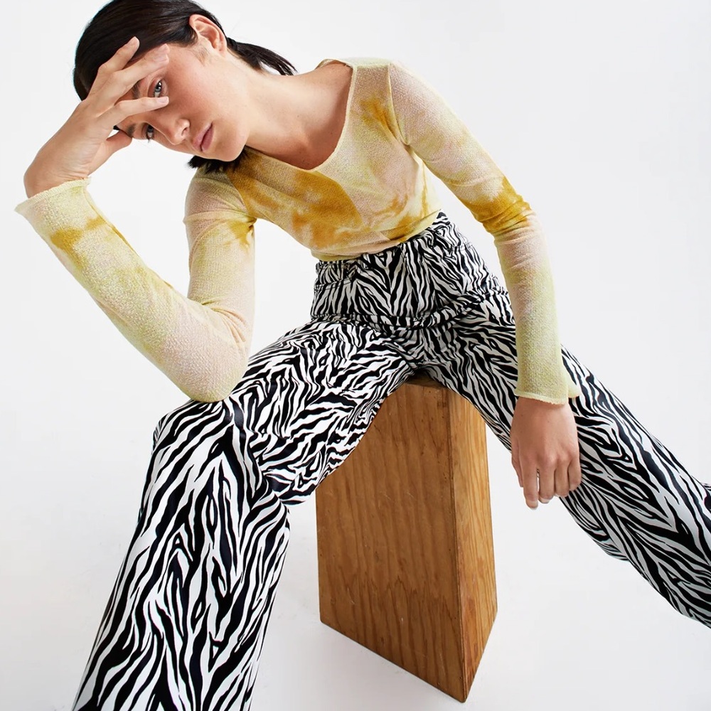Simonett zebra vegan leather pants